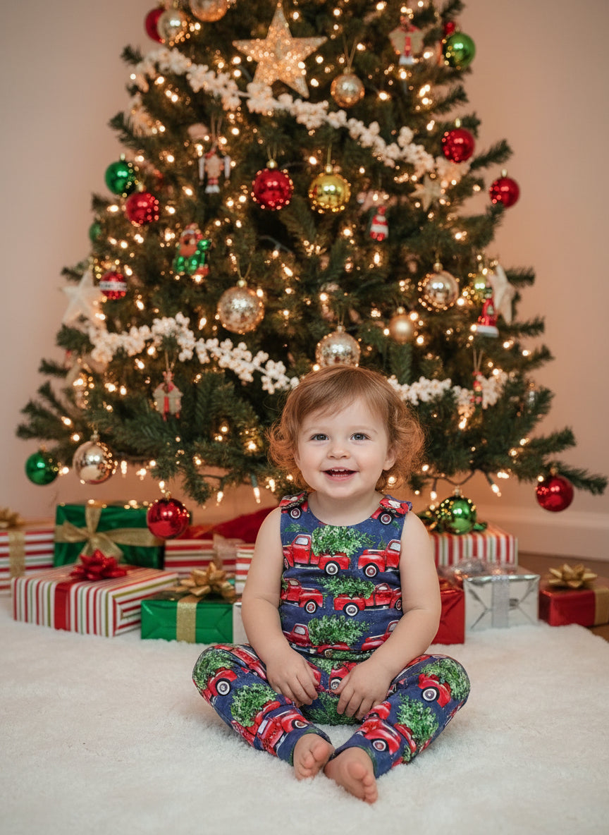 Romper Christmas truck
