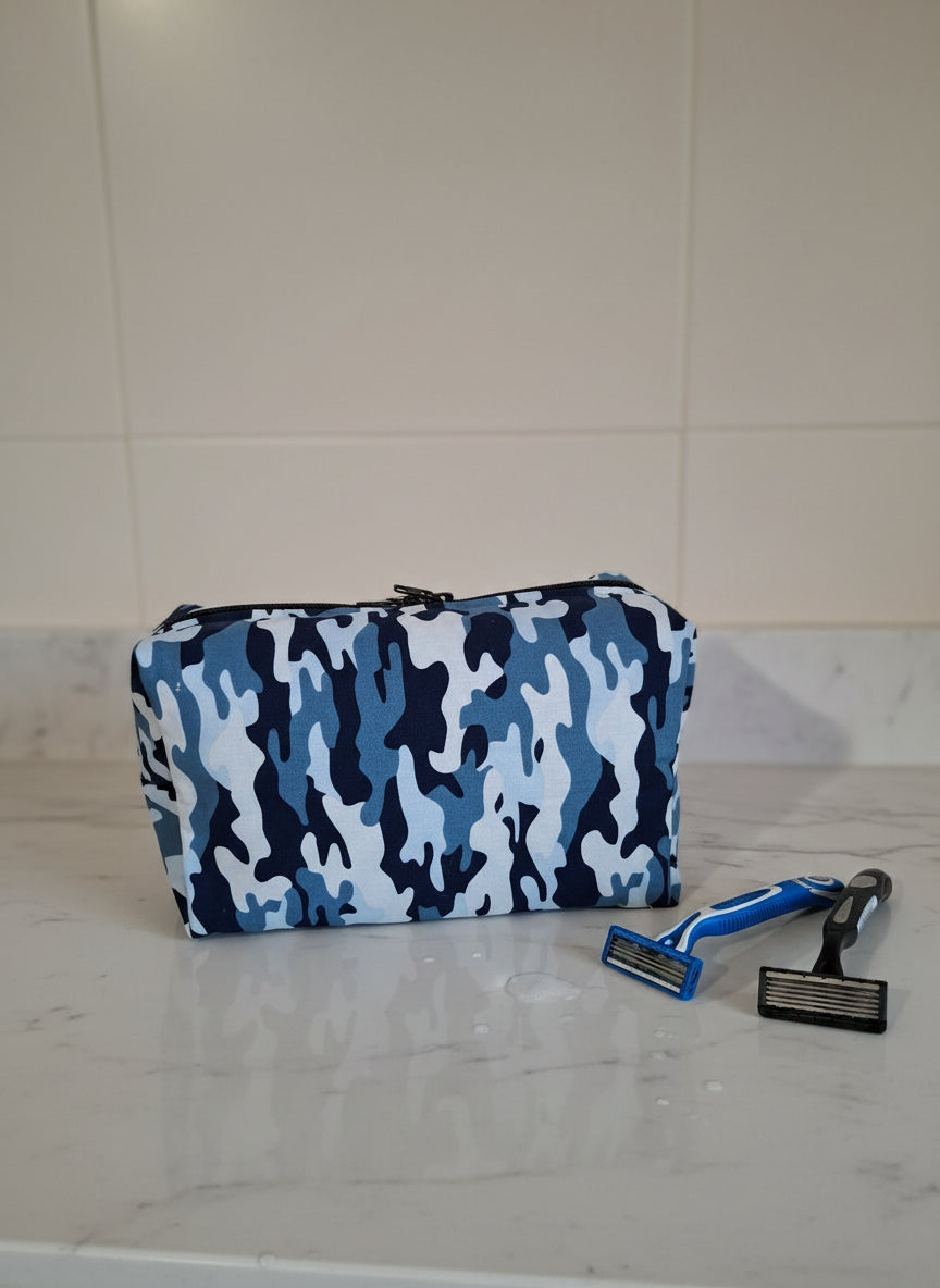 Shave Pouch Blue Camo print