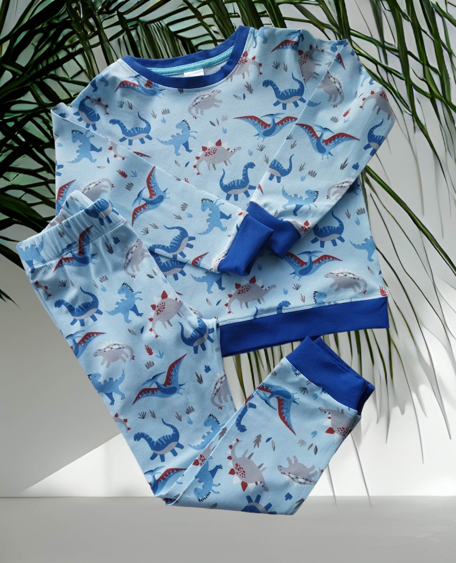 Loungewear -Dinosaur Pale Blue/Royal Blue