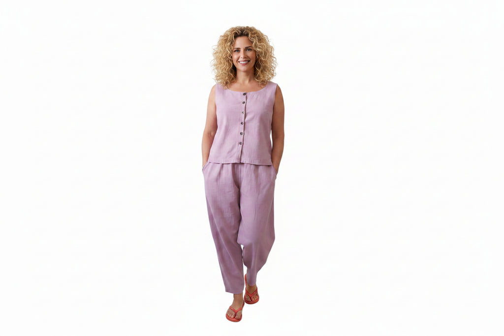 Made to Order Handmade Barrel Leg Pants – Cotton or Cotton Linen-Effect Fabric