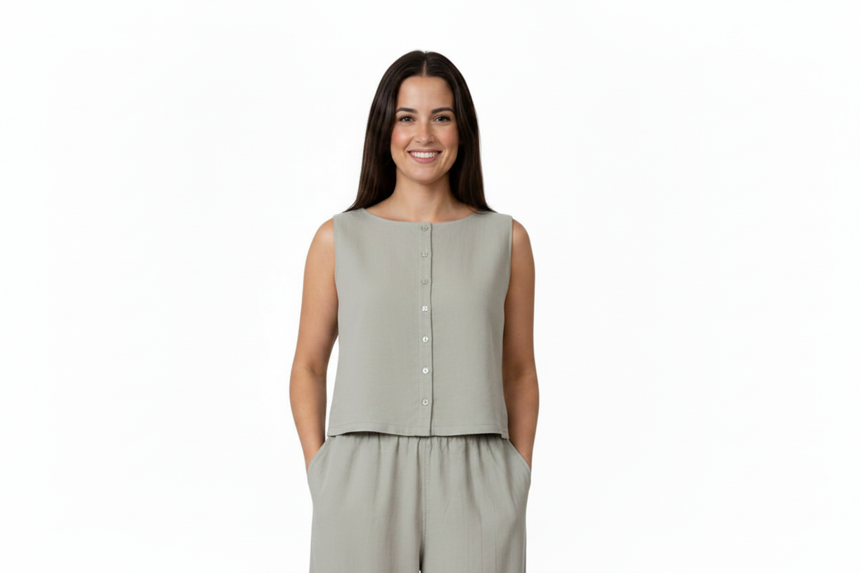 Barrel Leg Co-ord Top – Cotton or Cotton Linen-Effect Fabric