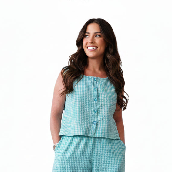 Barrel Leg Co-ord Top – Cotton or Cotton Linen-Effect Fabric
