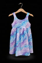 Sleeveless pink and Lilac Summer Dress