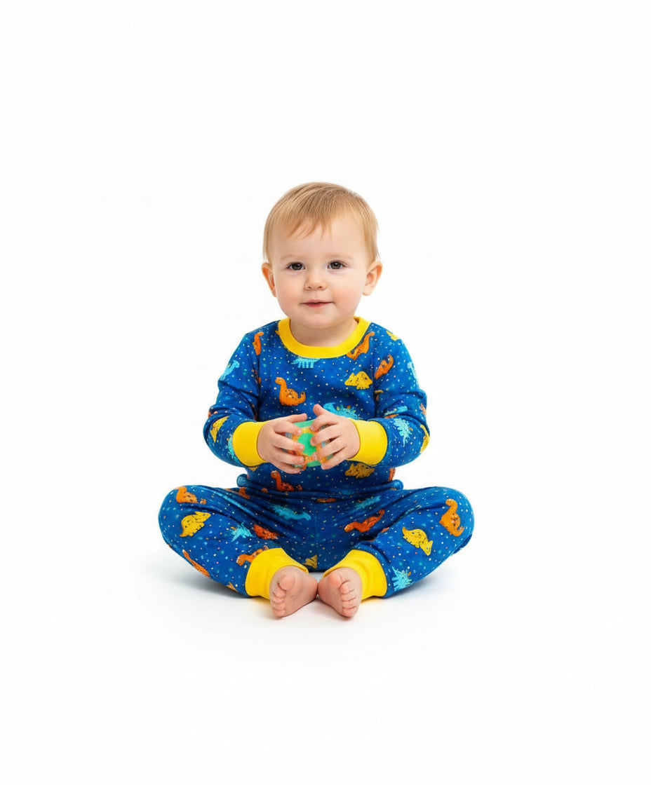Loungewear -Dinosaur Royal Blue/Yellow