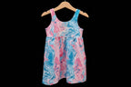 Sleeveless Blue and Pink Summer Dress