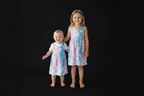 Sleeveless Blue and Pink Summer Dress