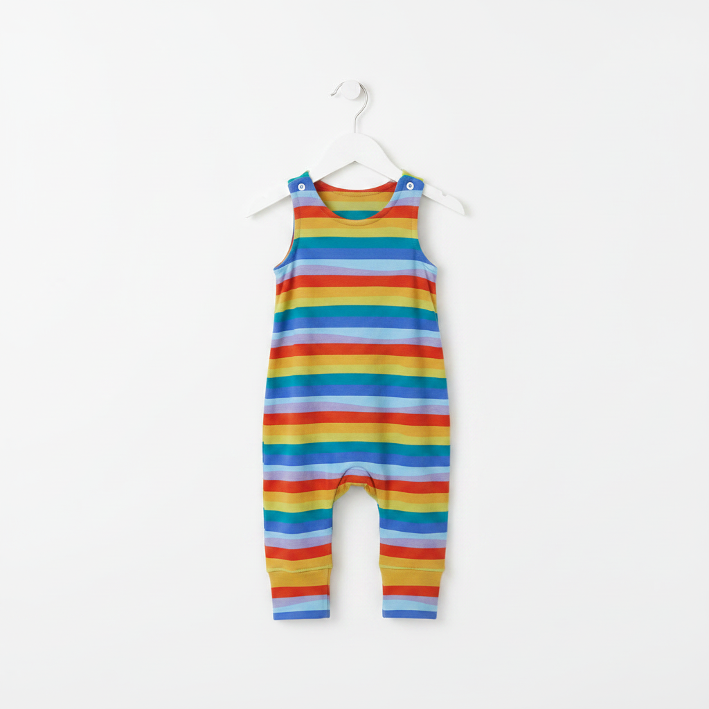 Rainbow romper on hanger. Snazzy Sproglets