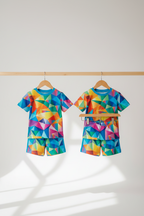 Kids Psychedelic Print Shorts Set – Cotton Jersey | Snazzy Sproglets