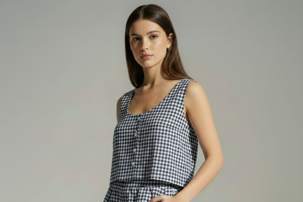 Barrel Leg Co-ord Top – Cotton or Cotton Linen-Effect Fabric