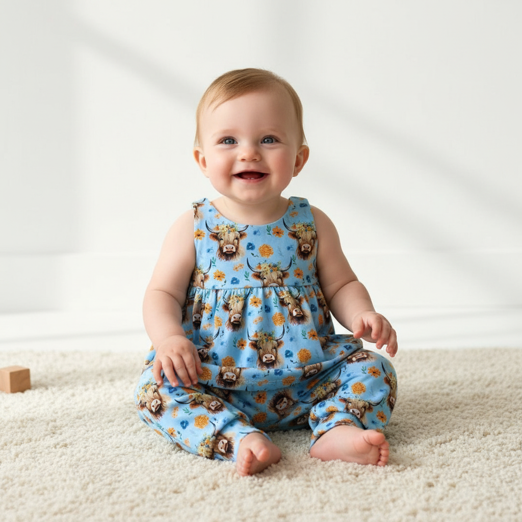 Highland Cows Boho Romper
