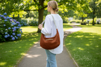brown cord cross body bag