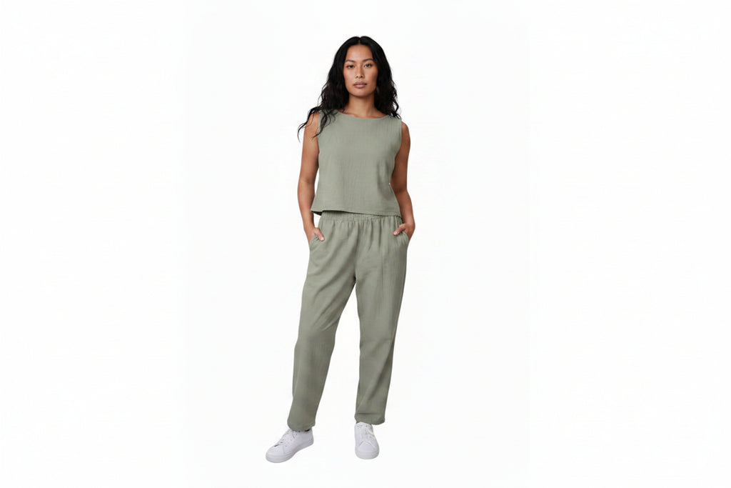 Made to Order Handmade Barrel Leg Pants – Cotton or Cotton Linen-Effect Fabric