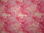 Pattern of celestial designs on a pink and white gradient background