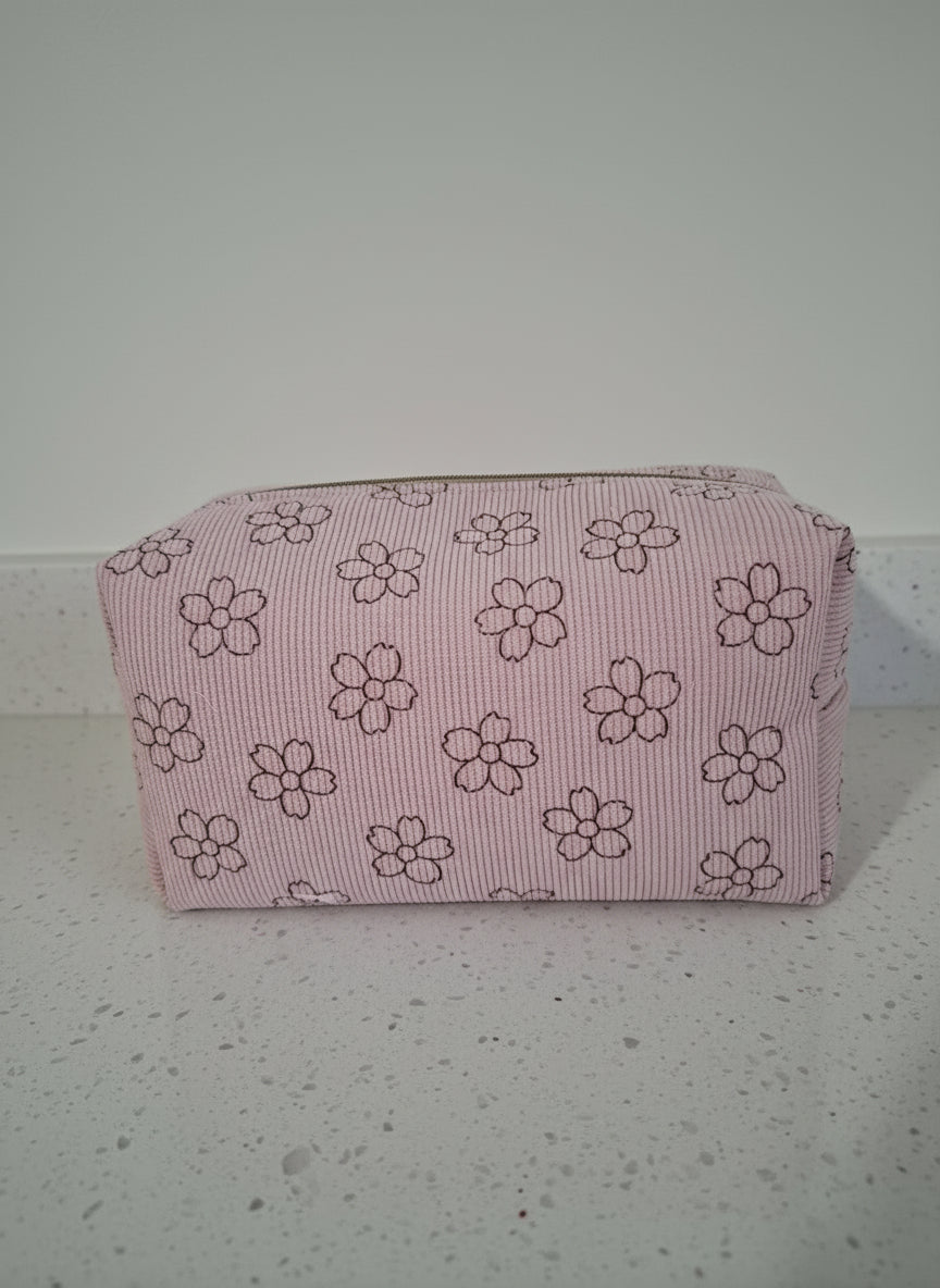 Make up Pouch Pink Corduroy