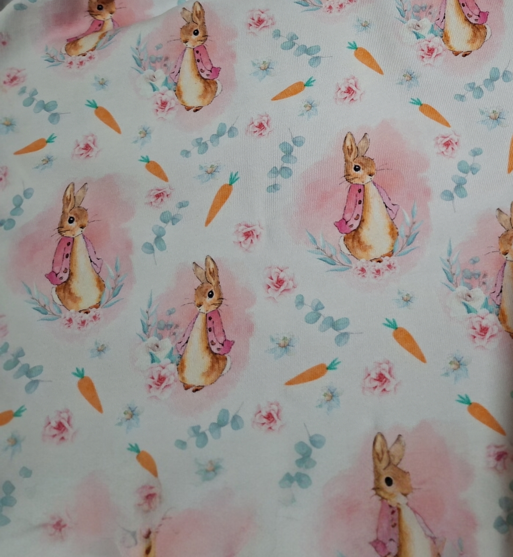 pink bunny fabric