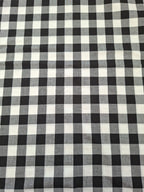 Kids Black and White Check Cotton Ankle Length Barrel Leg Pants