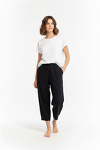 Handmade Barrel Leg Pants – Cotton Linen-Effect Fabric