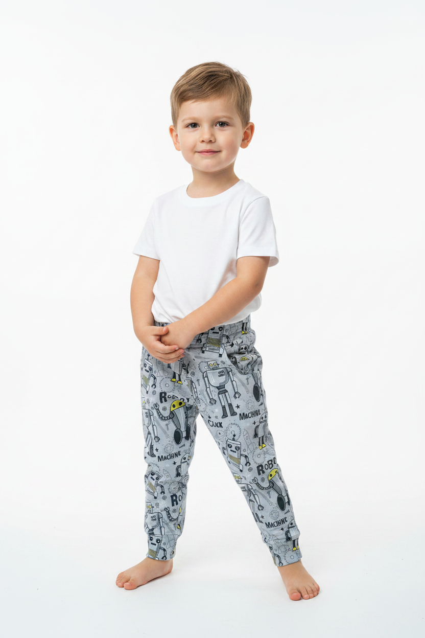 joggers with robot print-snazzy sproglets