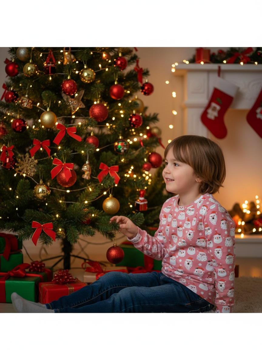 Christmas Santa Faces Jumper | Handmade Children's Sweatshirt