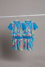 Kids Psychedelic Print Shorts Set – Cotton Jersey | Snazzy Sproglets