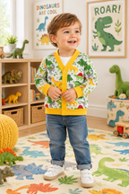 yellow dinosaur cardigan